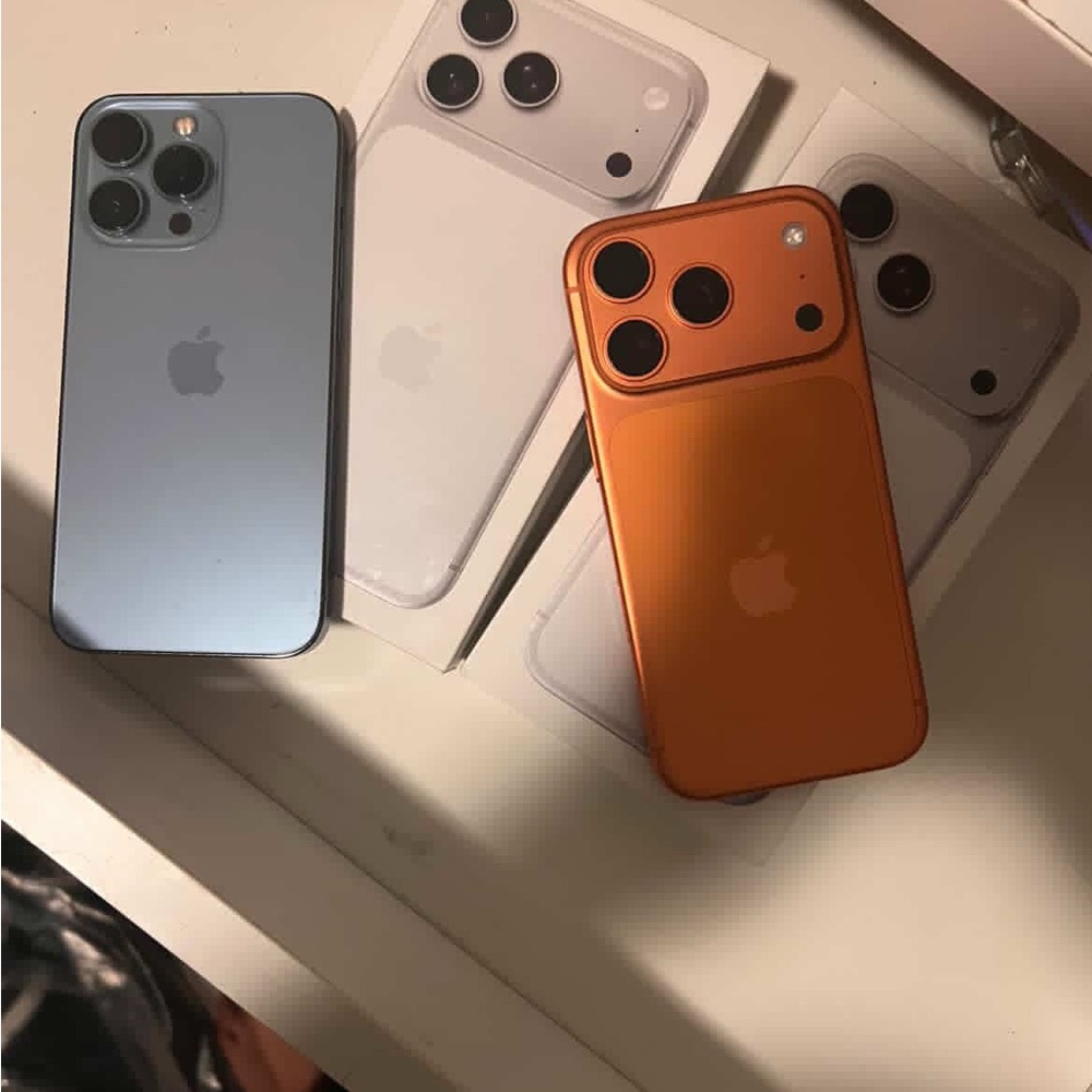 Apple iPhone in Silver and Orange